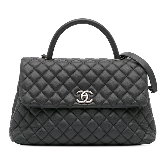 Pre-Loved Chanel Large Quilted Caviar Coco Top Handle Bag - Picture 1 of 12